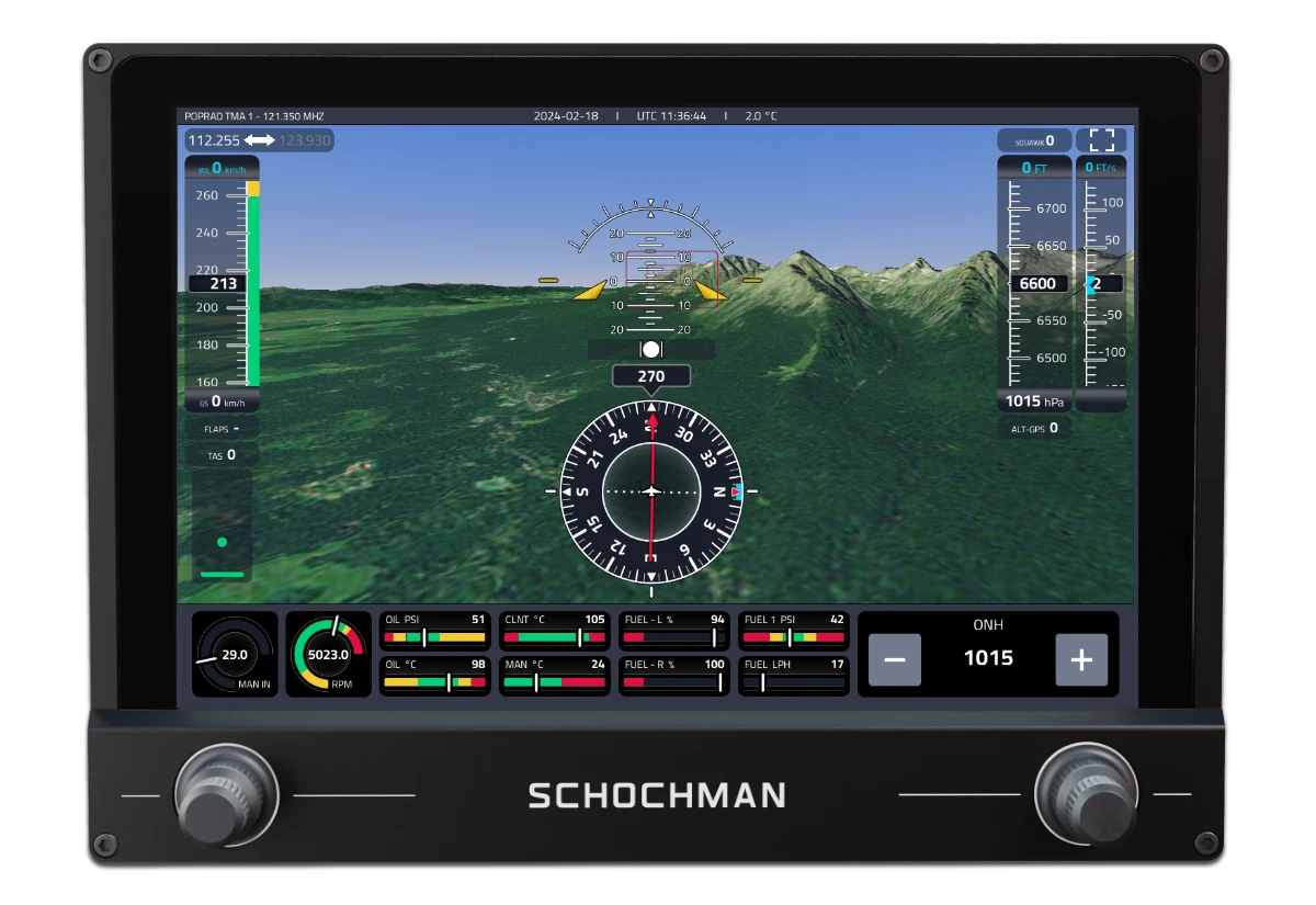 Schochman EFIS Features-Synthetic Vision with Terrain Awareness