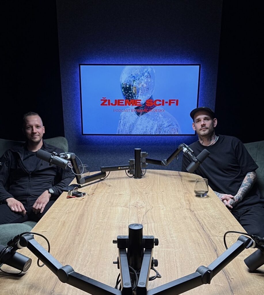 Robert Schochman and Kamil Aujesky recording new AI podcas